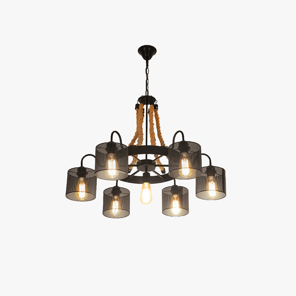 Epoch Suspension LED Vintage Corde Noire/Métal Salon - Neutralighting