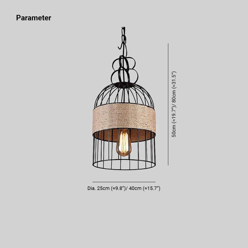 Epoch Design LED Cage à Oiseaux Suspension Métal/Corde Café/Bar/Restaurant - Neutralighting