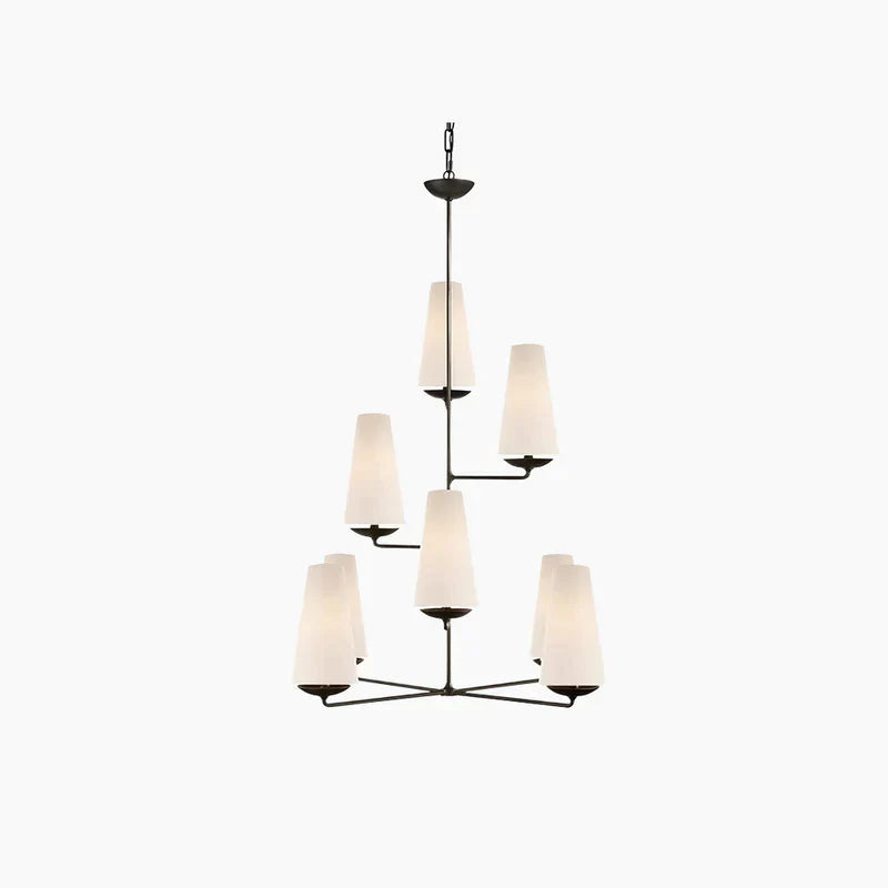 Silva Lustre LED Moderne Design, Métal/Tissu, Noir/Or, Salle à Manger