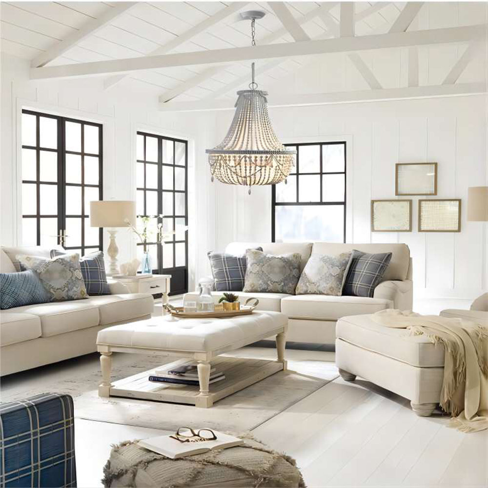 Silva Suspension Irrégulière Vintage Luxe, Métal/Bois, Vieux Blanc, Salon - Neutralighting