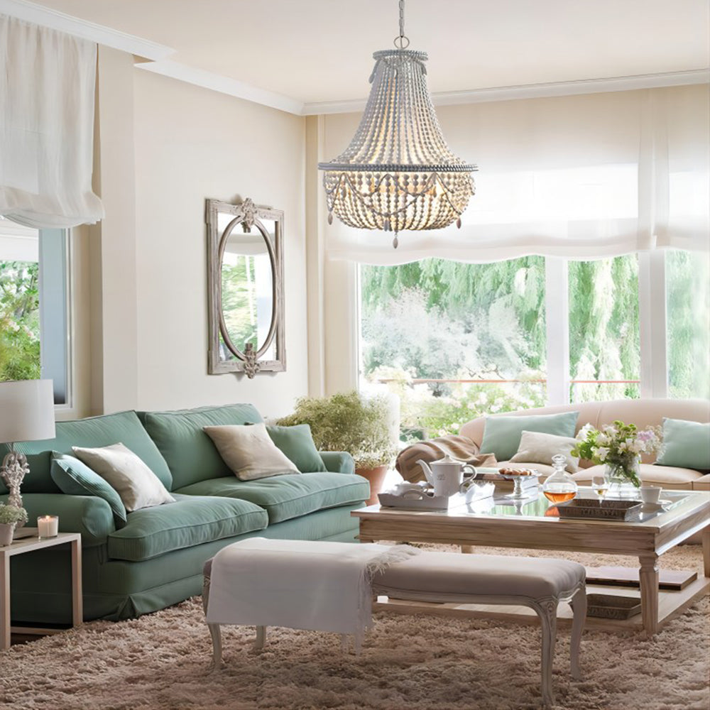 Silva Suspension Irrégulière Vintage Luxe, Métal/Bois, Vieux Blanc, Salon - Neutralighting