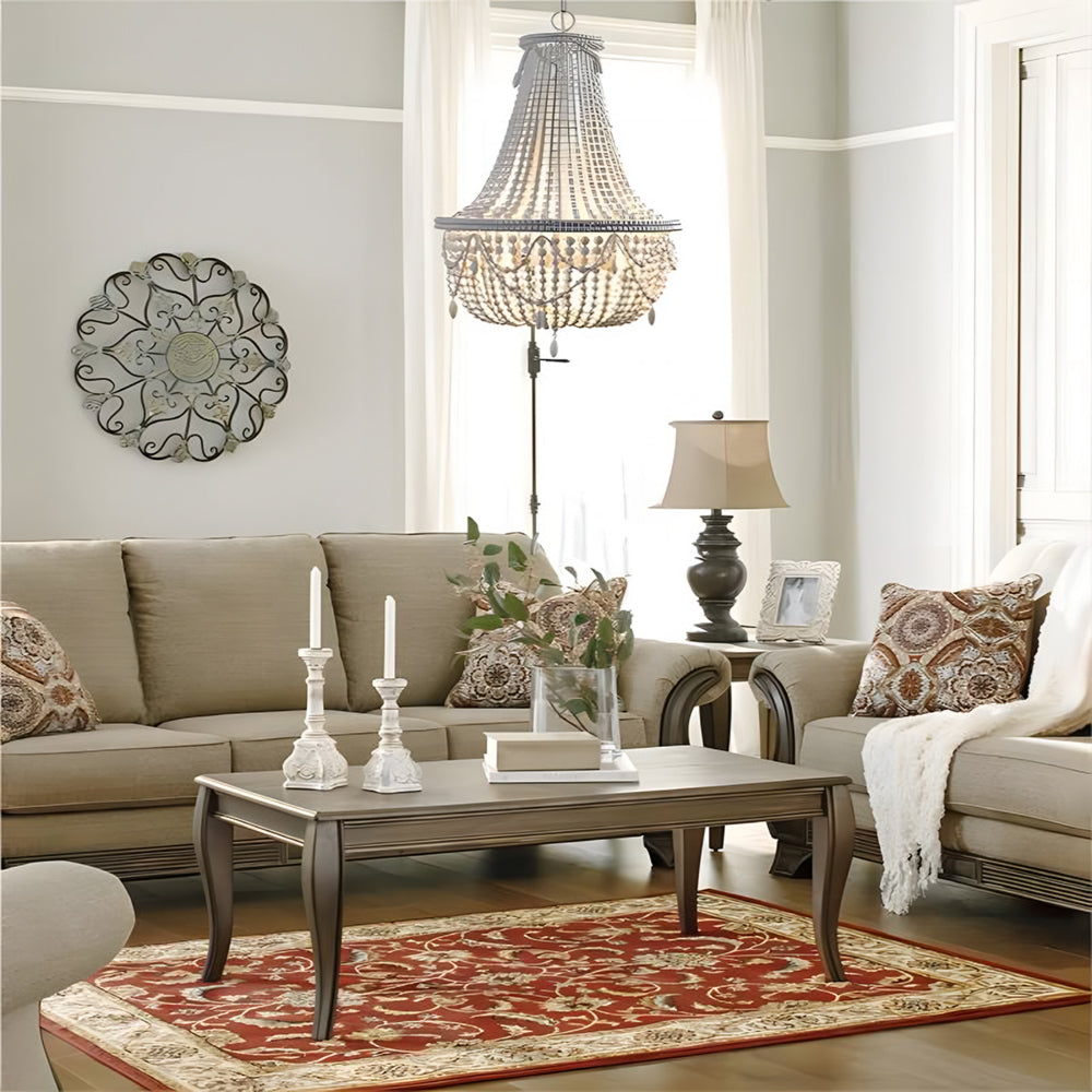Silva Suspension Irrégulière Vintage Luxe, Métal/Bois, Vieux Blanc, Salon - Neutralighting