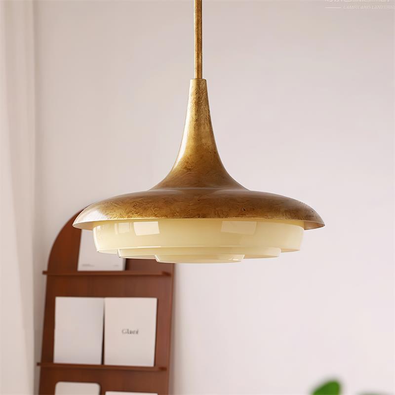 Tabit Suspension Vieilli Laiton Stratifié Verre - Neutralighting