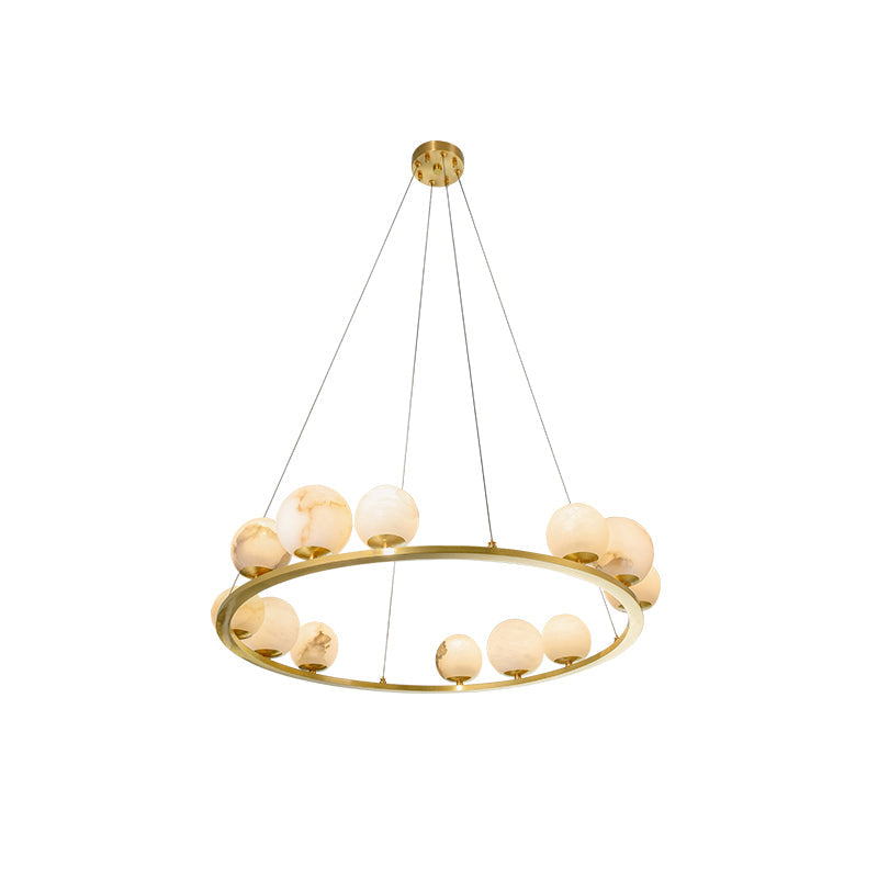 Ulmaran Premium Nordi Art Alabaster Chandelier - Lamp Copper