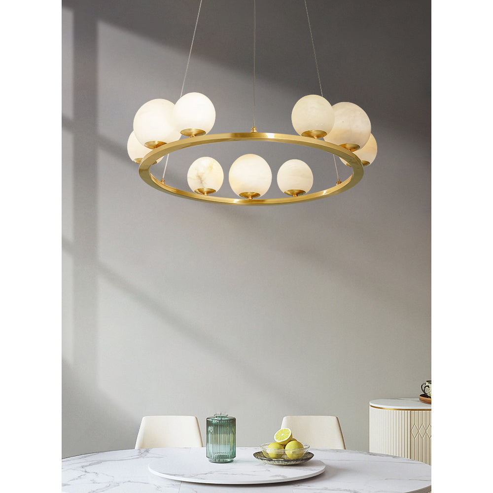 Ulmaran Premium Nordi Art Alabaster Chandelier - Lamp Copper