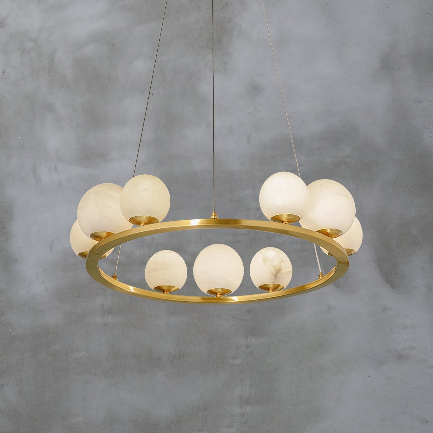 Ulmaran Premium Nordi Art Alabaster Chandelier - Lamp Copper