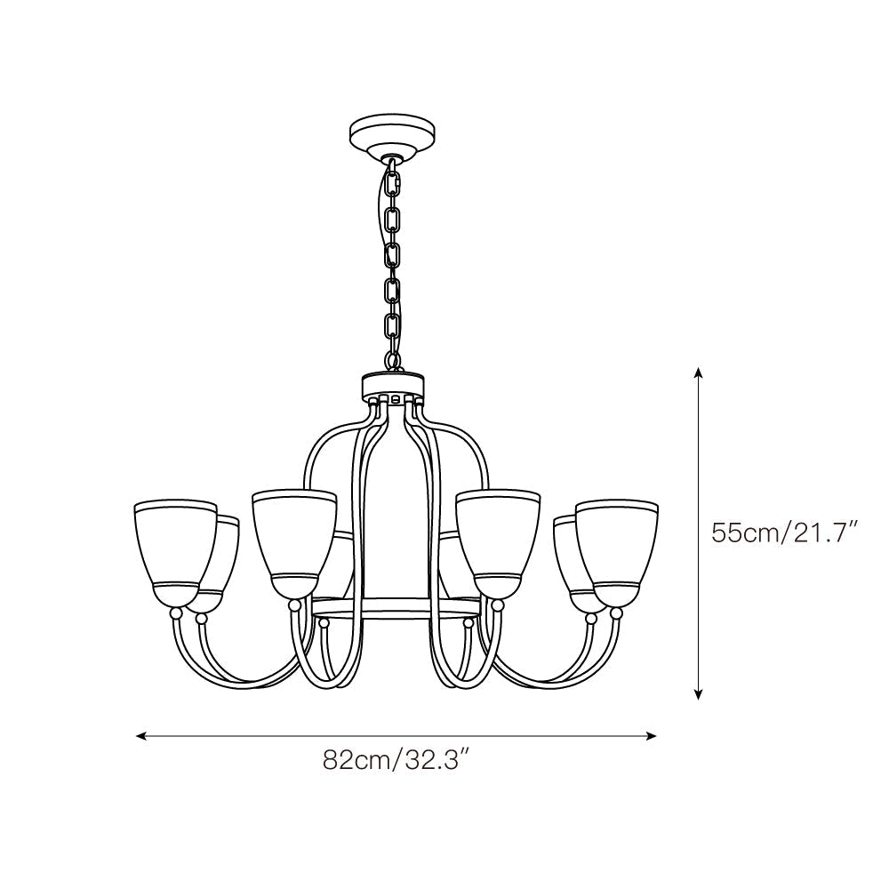 Caraeara Postmodern Luxury Glass Chandelier - Lamp Copper