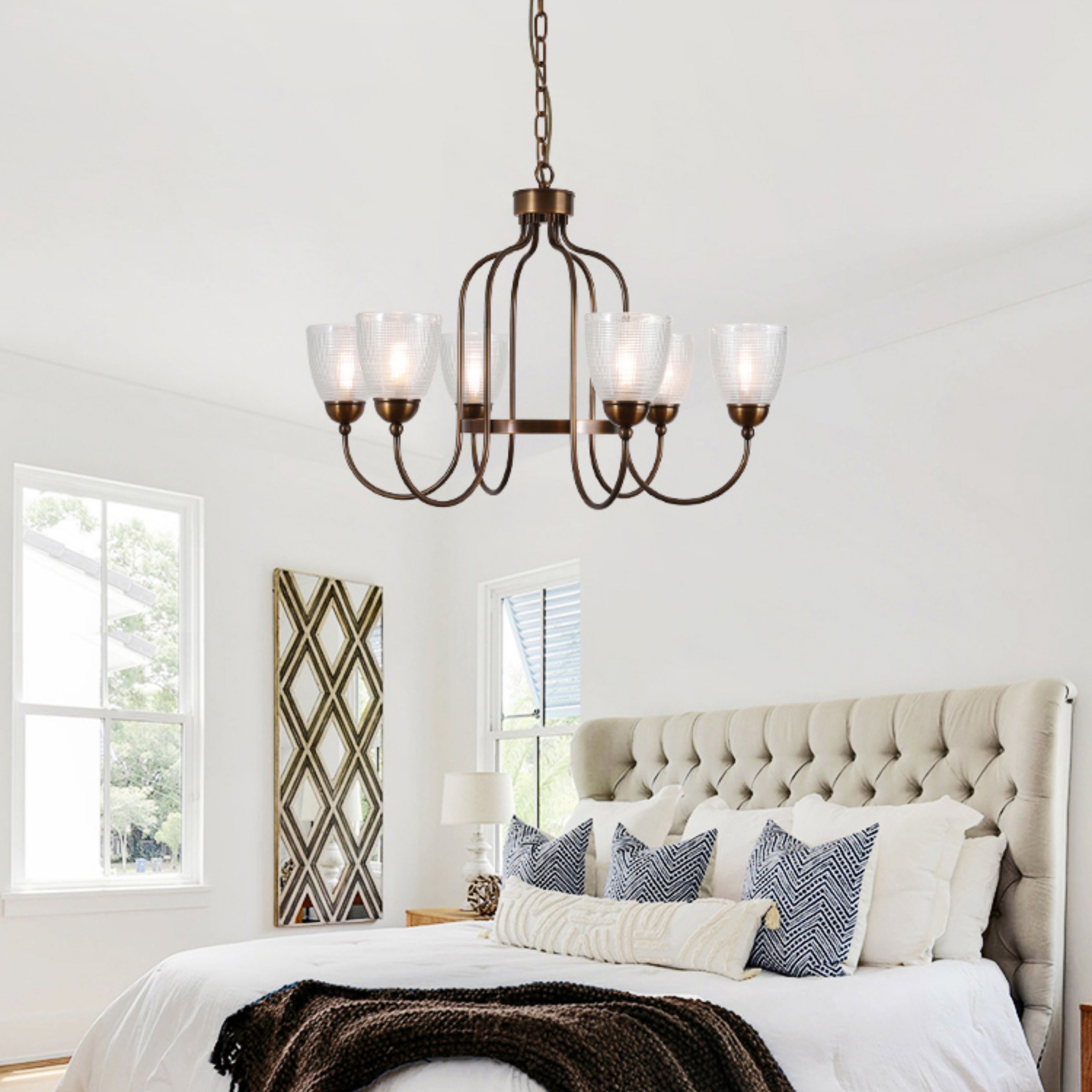 Caraeara Postmodern Luxury Glass Chandelier - Lamp Copper