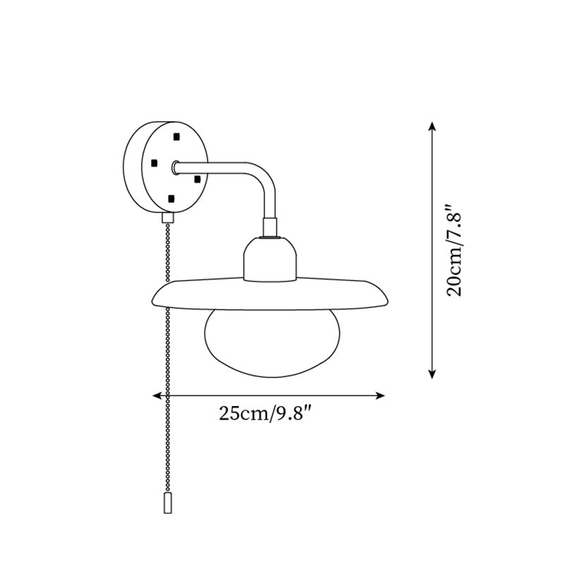 Solaro Applique Murale Travertin Interrupteur à Chaîne - Neutralighting