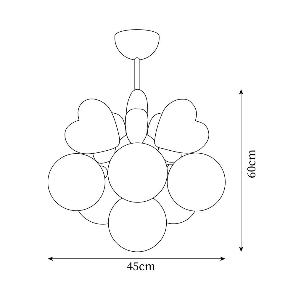 Lustre Cœur Accents Globe Nuances Espiègle Moderne - Neutralighting