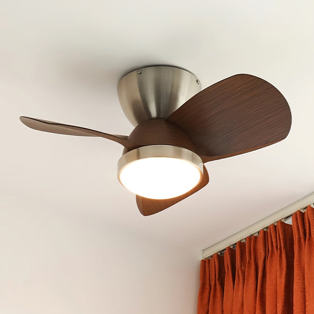 Plafonnier Ventilateur Ventra Moderne en Bois, vue installé