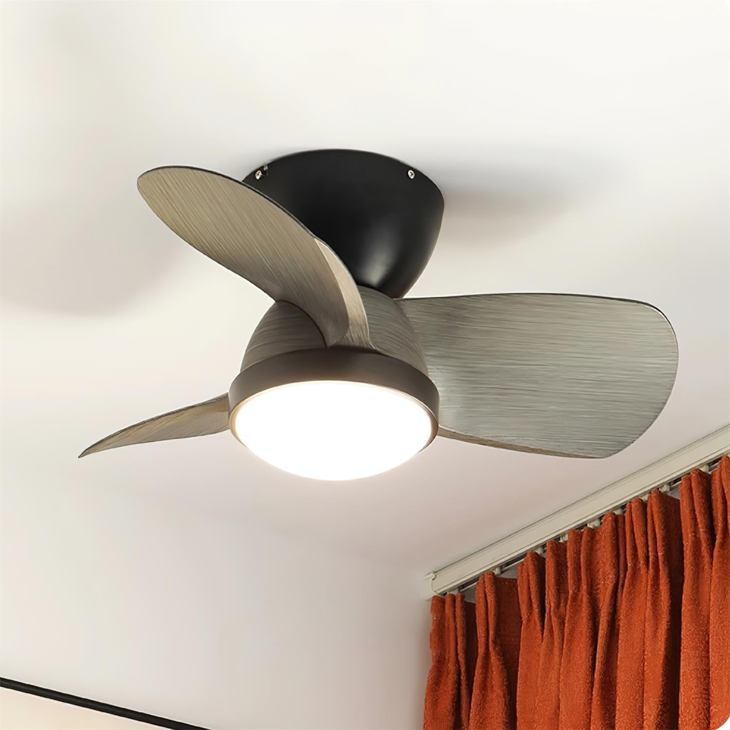 Plafonnier Ventilateur Ventra Moderne en Bois, vue de dessus