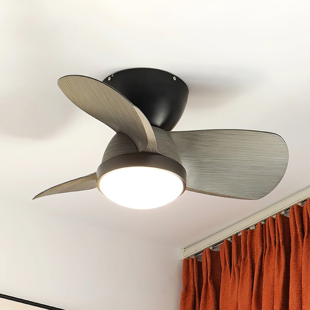 Plafonnier Ventilateur Ventra Moderne en Bois, gros plan des pales