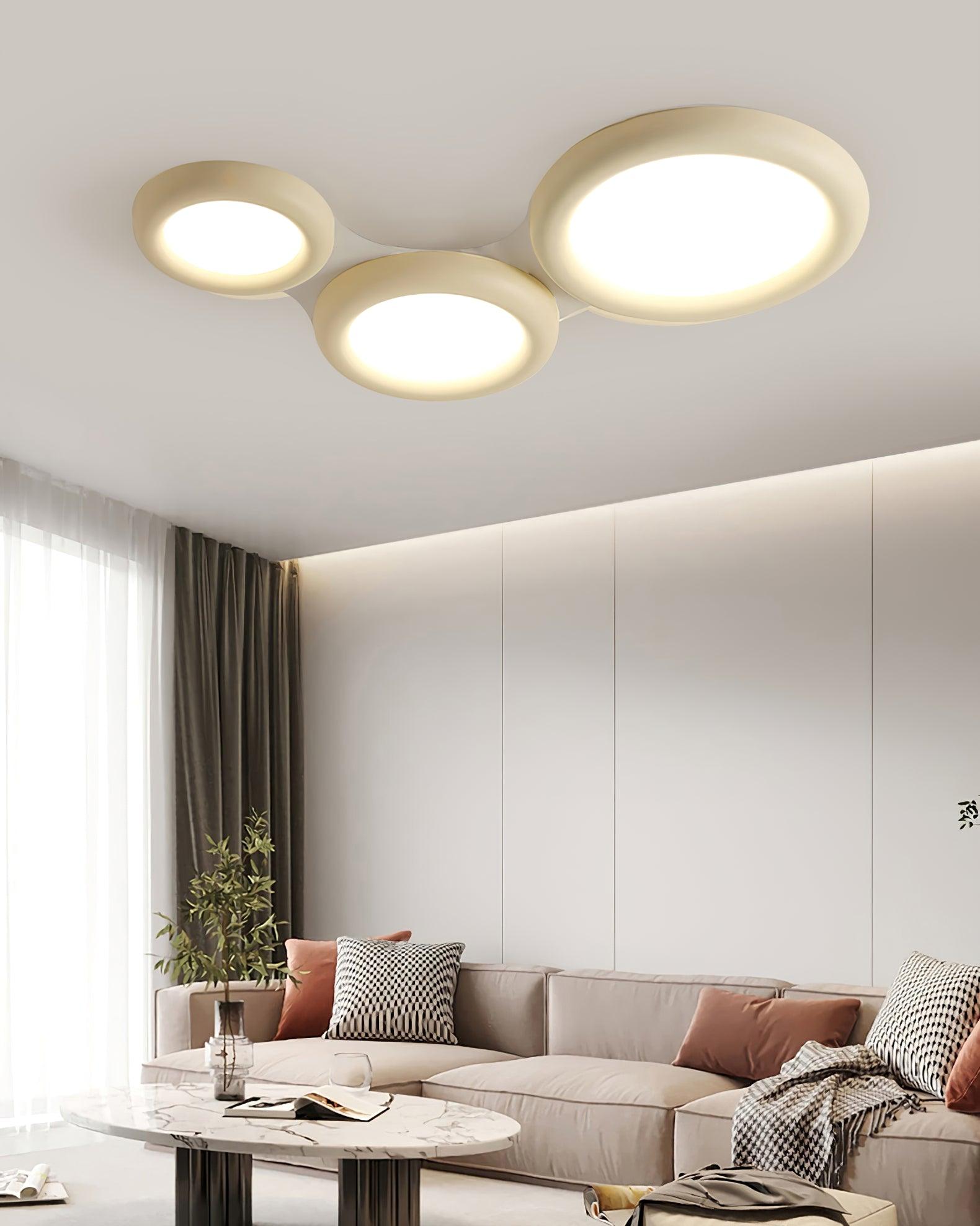 Lumence Plafonnier beige encastré avec rosace en acrylique minimaliste - Neutralighting