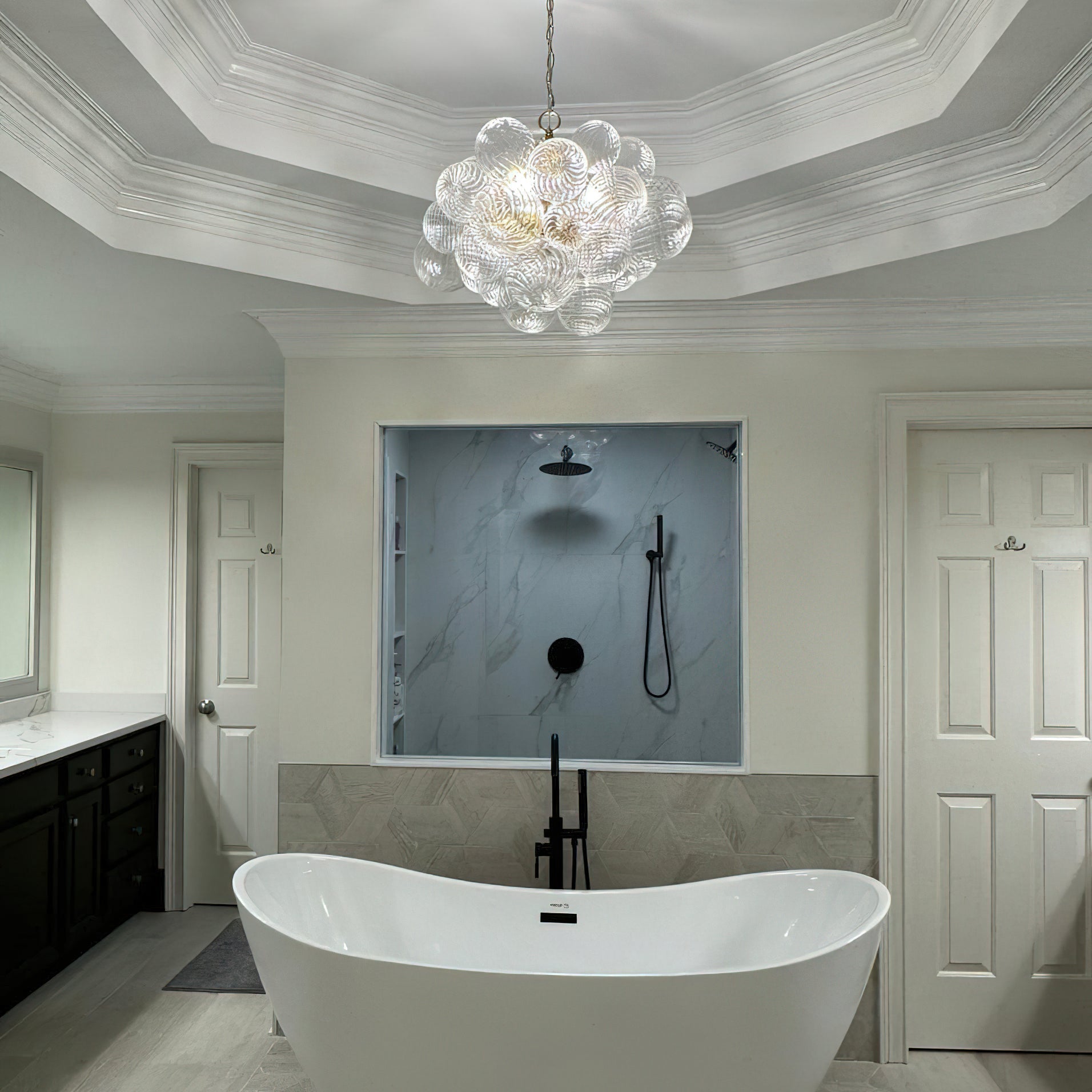 Talia Lustre Sphère en Verre Cascade - Neutralighting