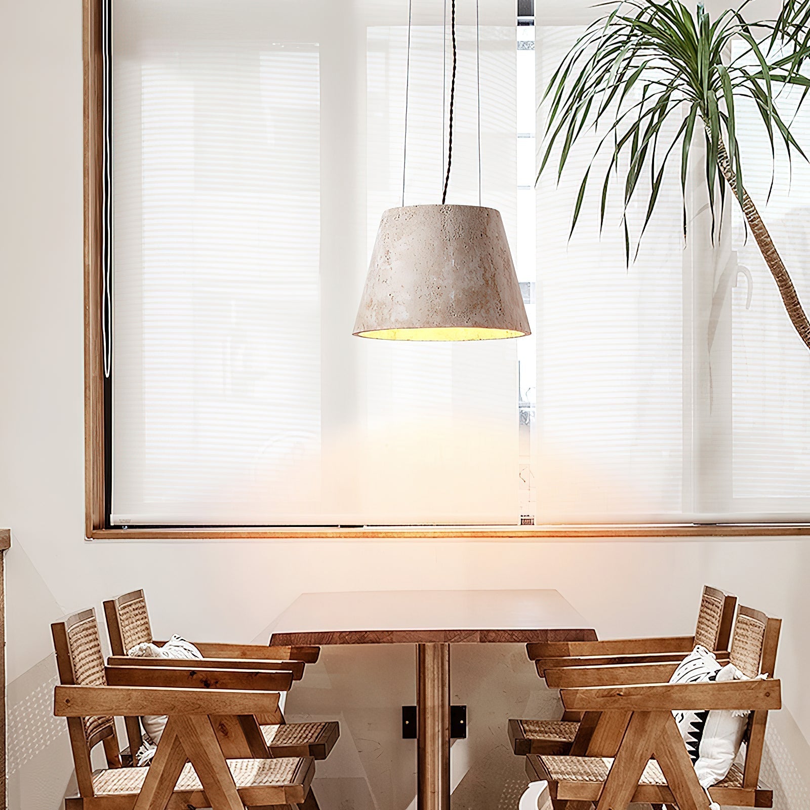 Ovelir Modern Minimalist Travertine Pendant Lamp - Lamp Copper