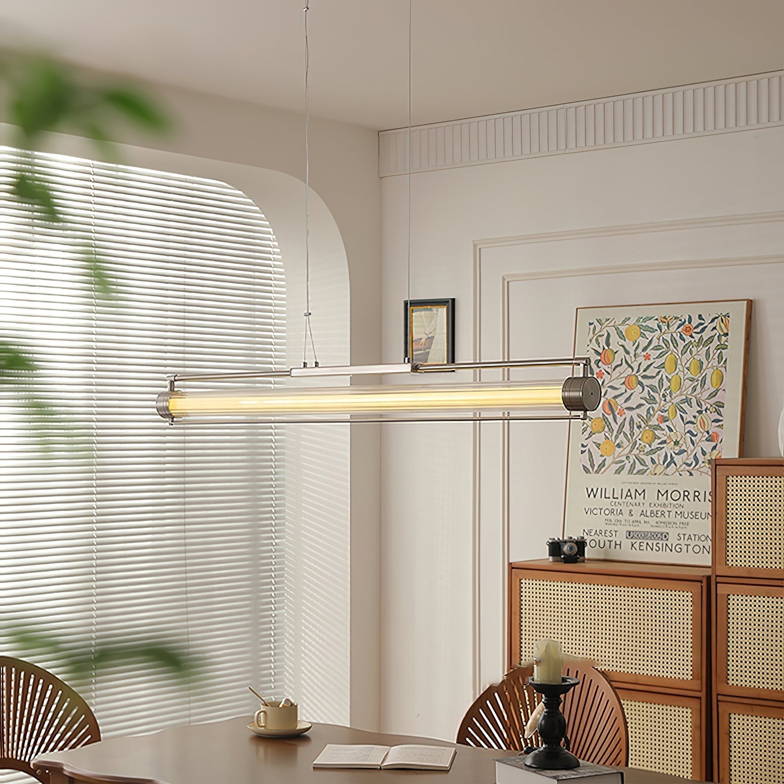 Lylorel Modern Minimalist Wand Glass Pendnat Lamp - Lamp Copper