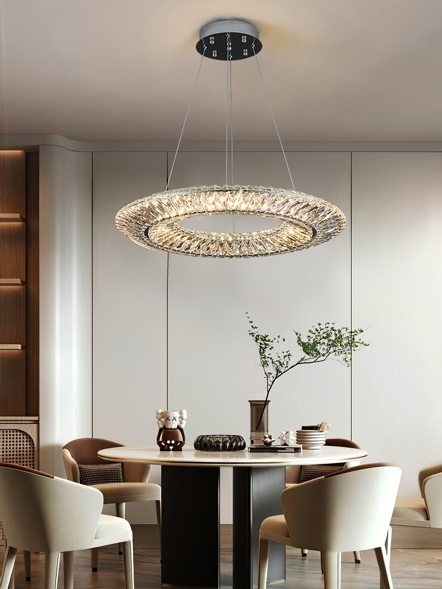 Lustra Chandelier Géométrique Cristal LED Élégant - Neutralighting