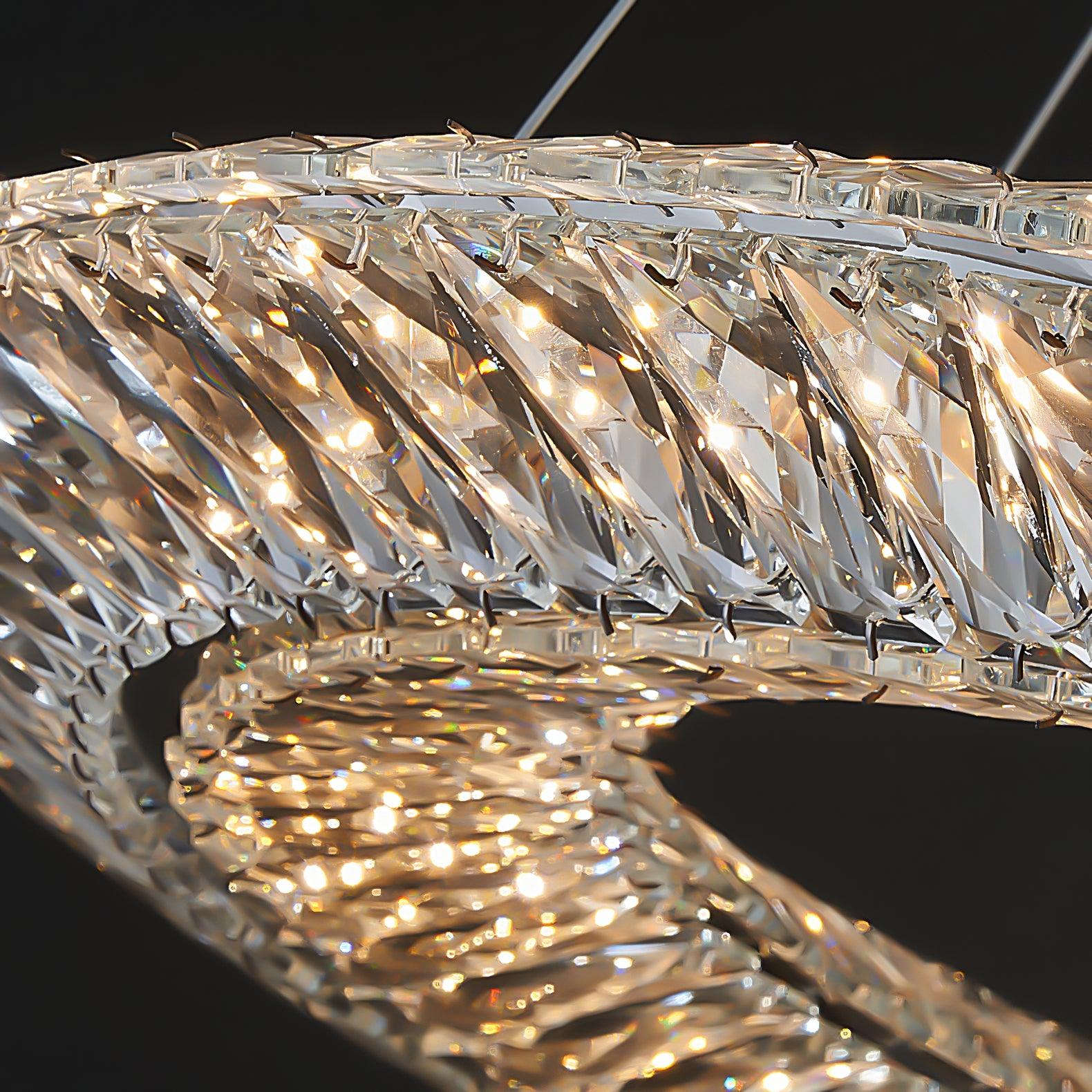 Lustra Chandelier Géométrique Cristal LED Élégant - Neutralighting