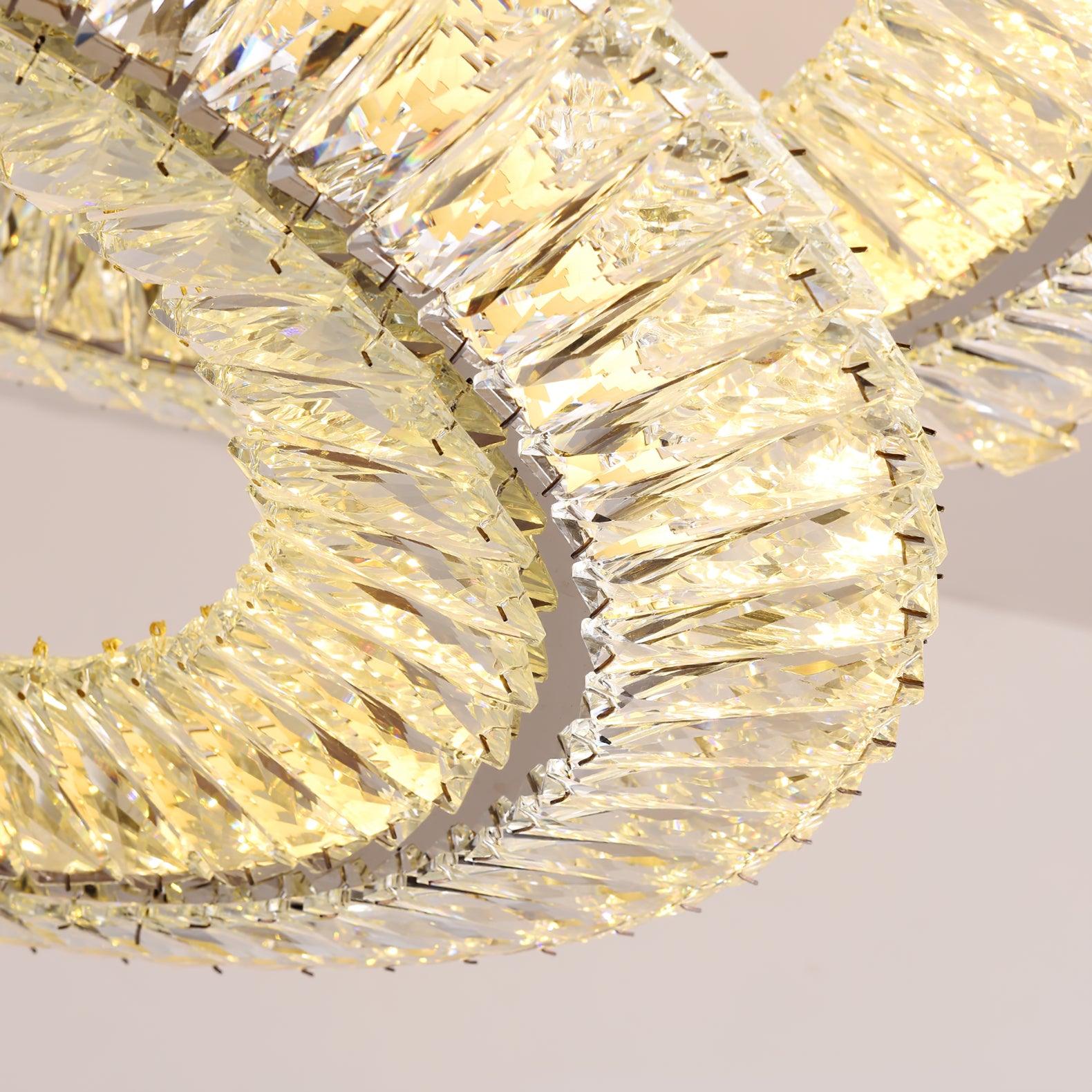 Lustra Chandelier Géométrique Cristal LED Élégant - Neutralighting