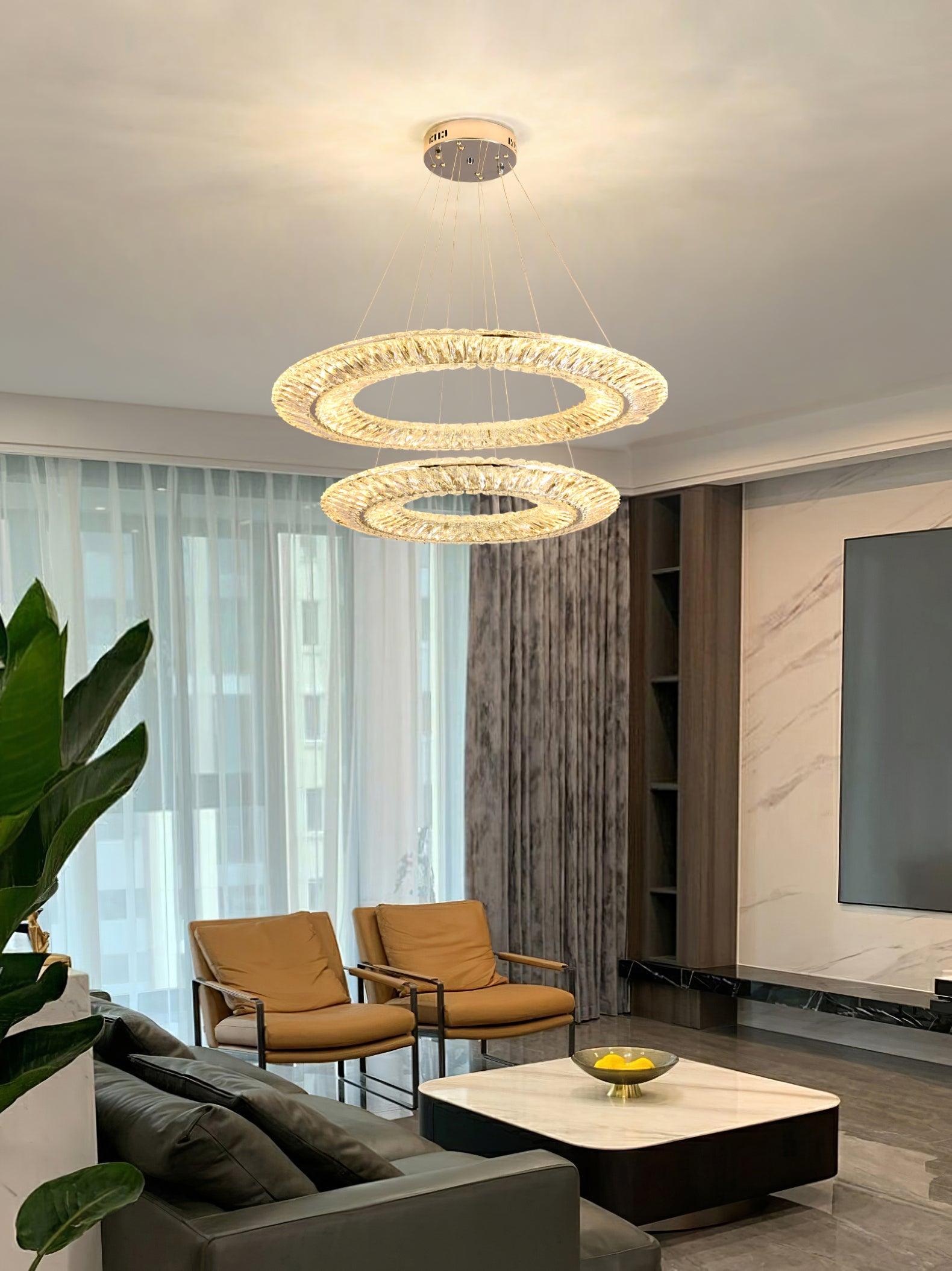 Lustra Chandelier Géométrique Cristal LED Élégant - Neutralighting
