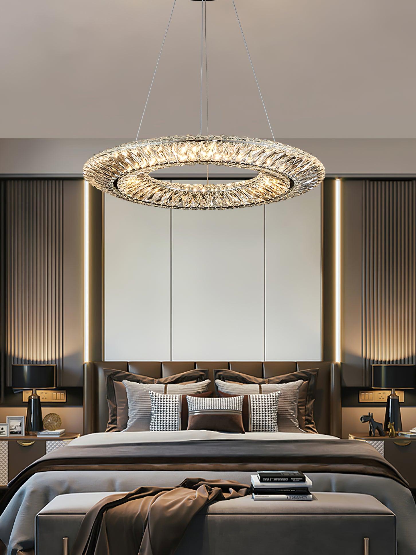 Lustra Chandelier Géométrique Cristal LED Élégant - Neutralighting