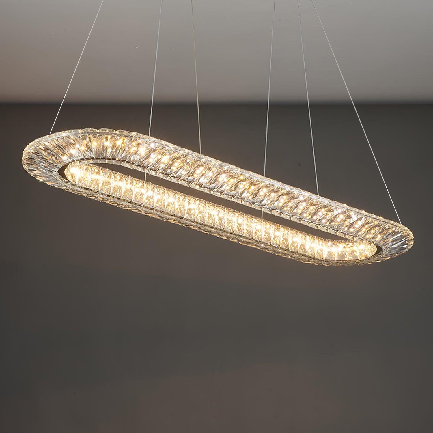 Lustra Chandelier Géométrique Cristal LED Élégant - Neutralighting