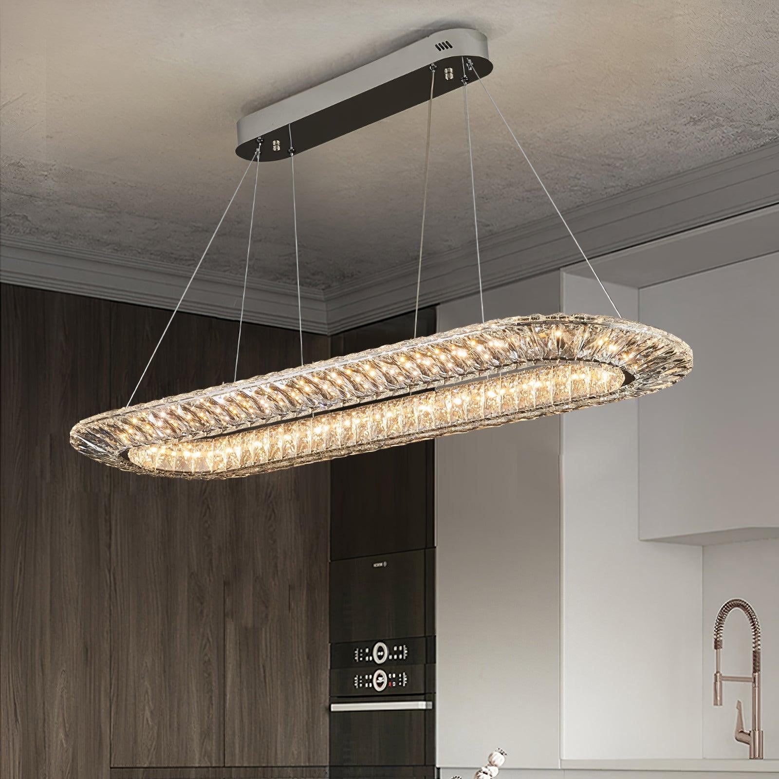 Lustra Chandelier Géométrique Cristal LED Élégant - Neutralighting