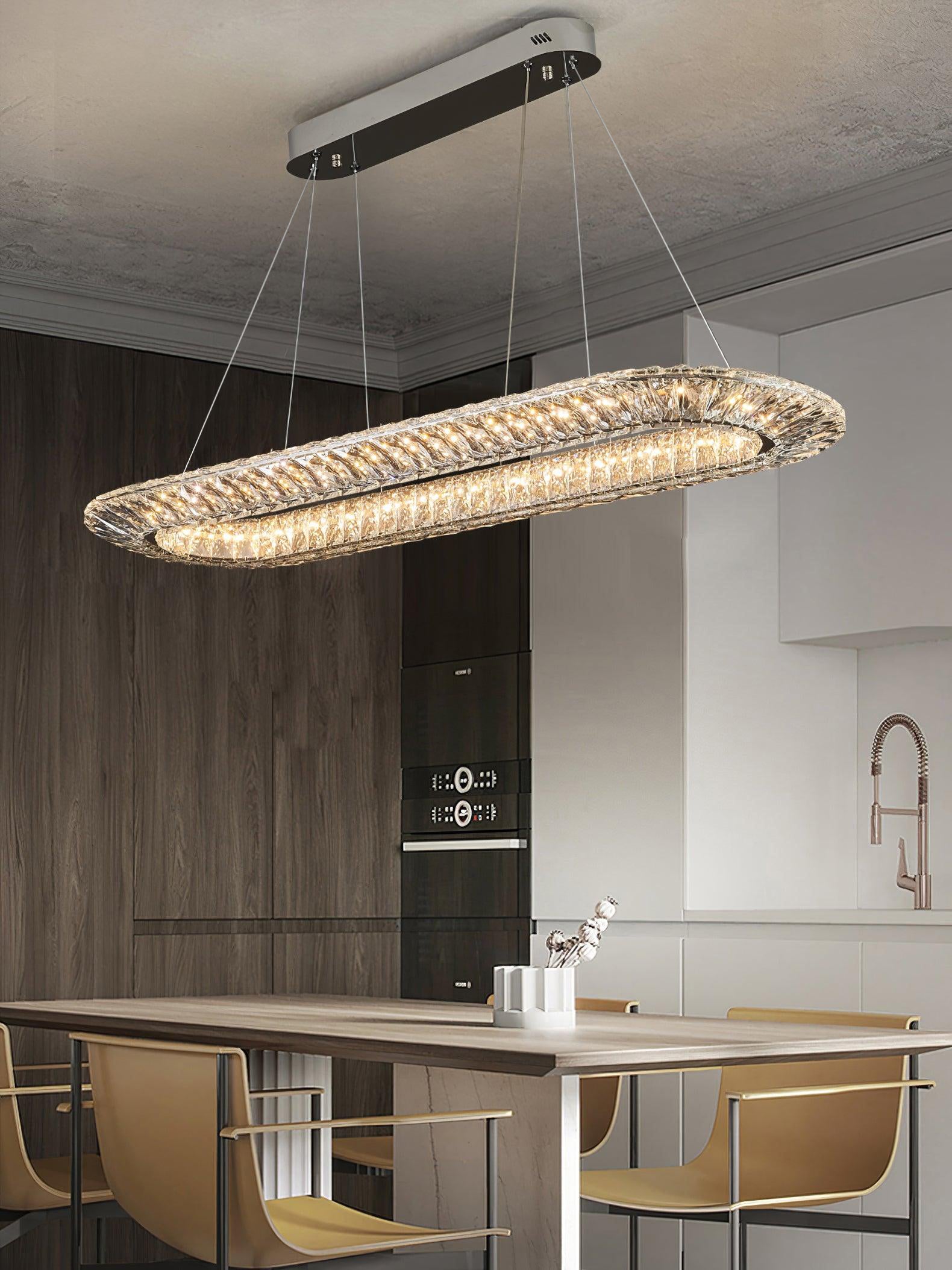 Lustra Chandelier Géométrique Cristal LED Élégant - Neutralighting