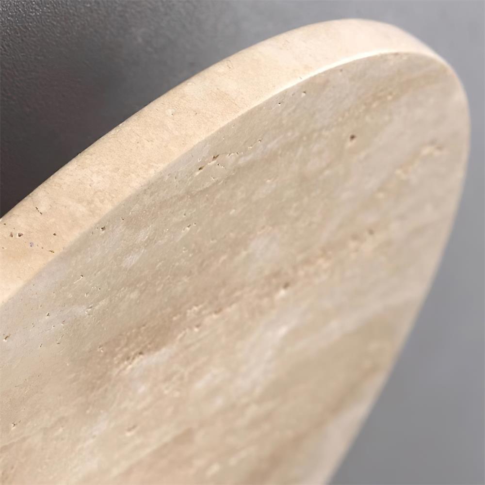 Virelli Lampe de Plafond Disque en Travertin avec Globe en Verre Scandi Cozy - Neutralighting