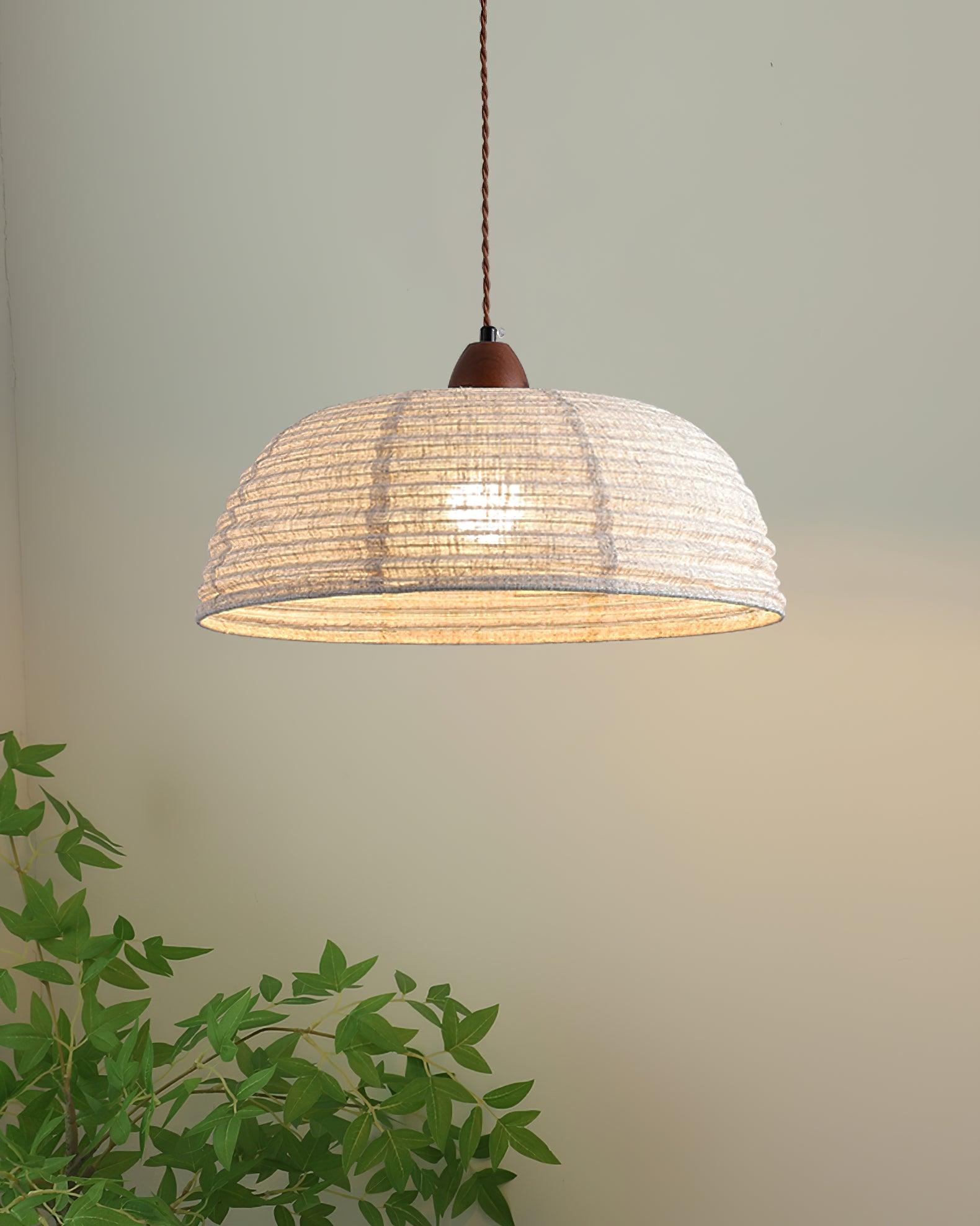 Evano Lustra Lampe Suspendue Dôme Tissé Élégante - Neutralighting