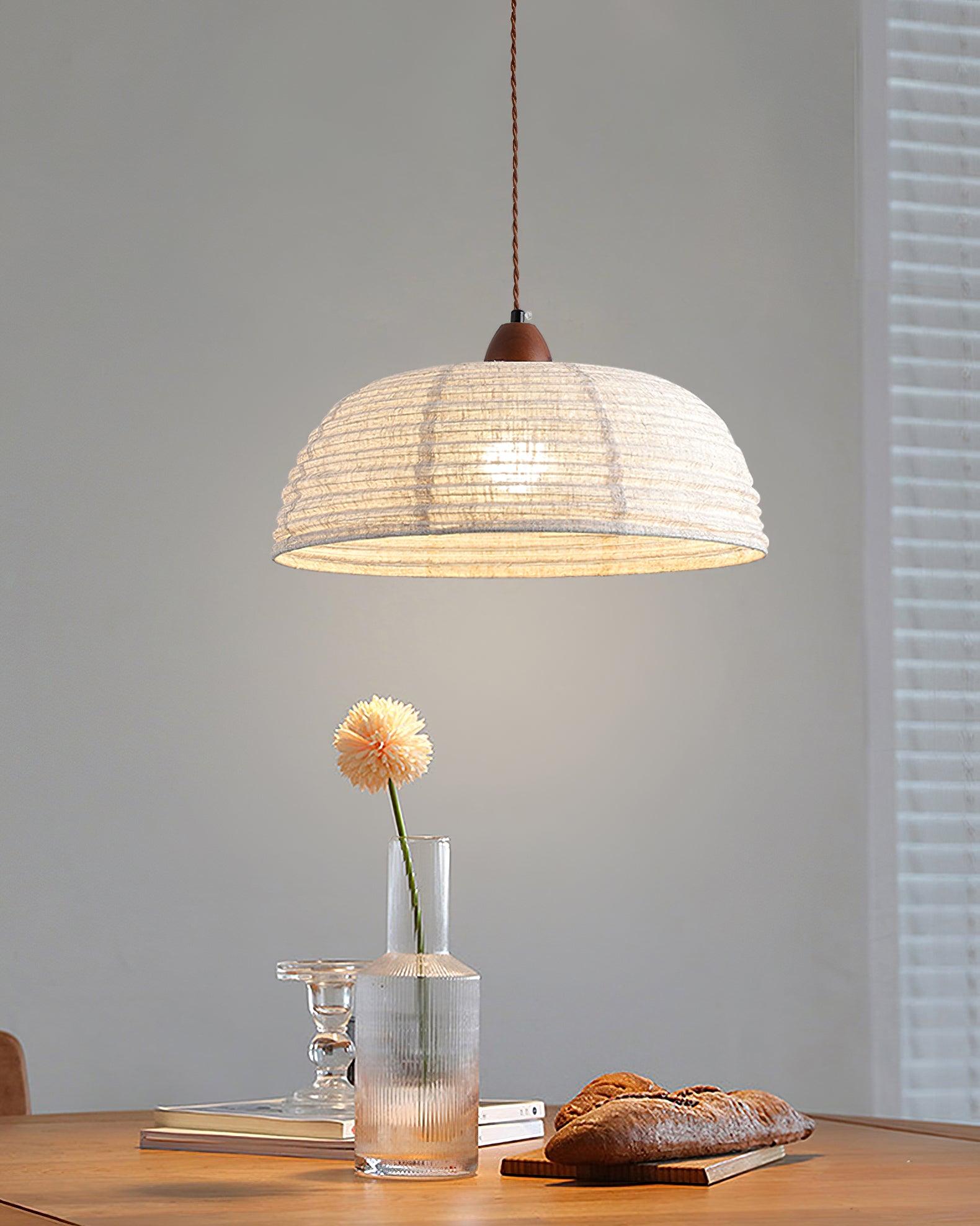 Evano Lustra Lampe Suspendue Dôme Tissé Élégante - Neutralighting