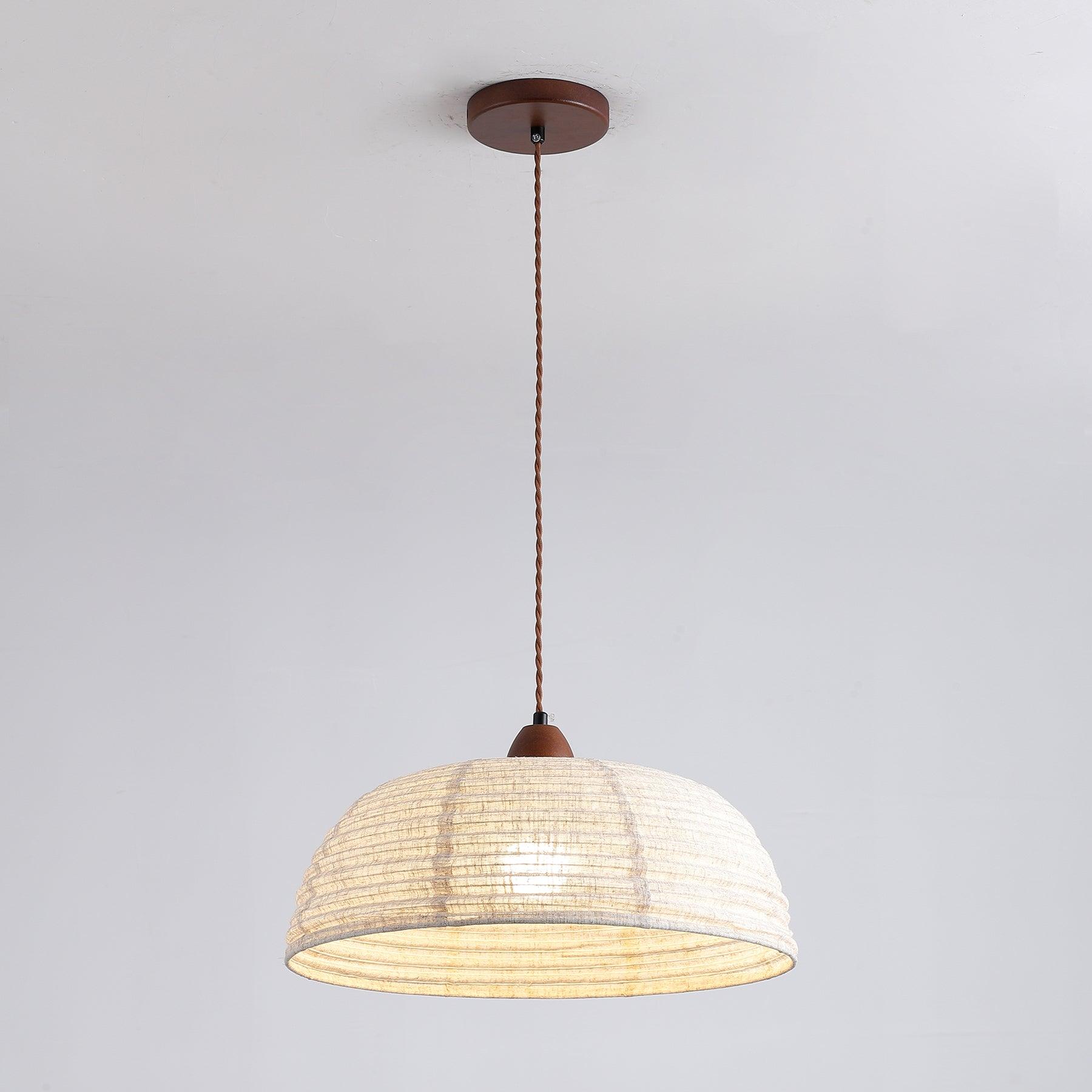 Evano Lustra Lampe Suspendue Dôme Tissé Élégante - Neutralighting