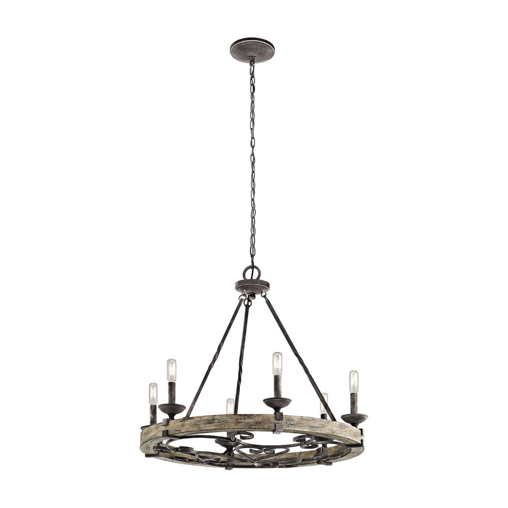 Evtalen Vintage Industrial Wooden Metal Chandelier - Lamp Copper
