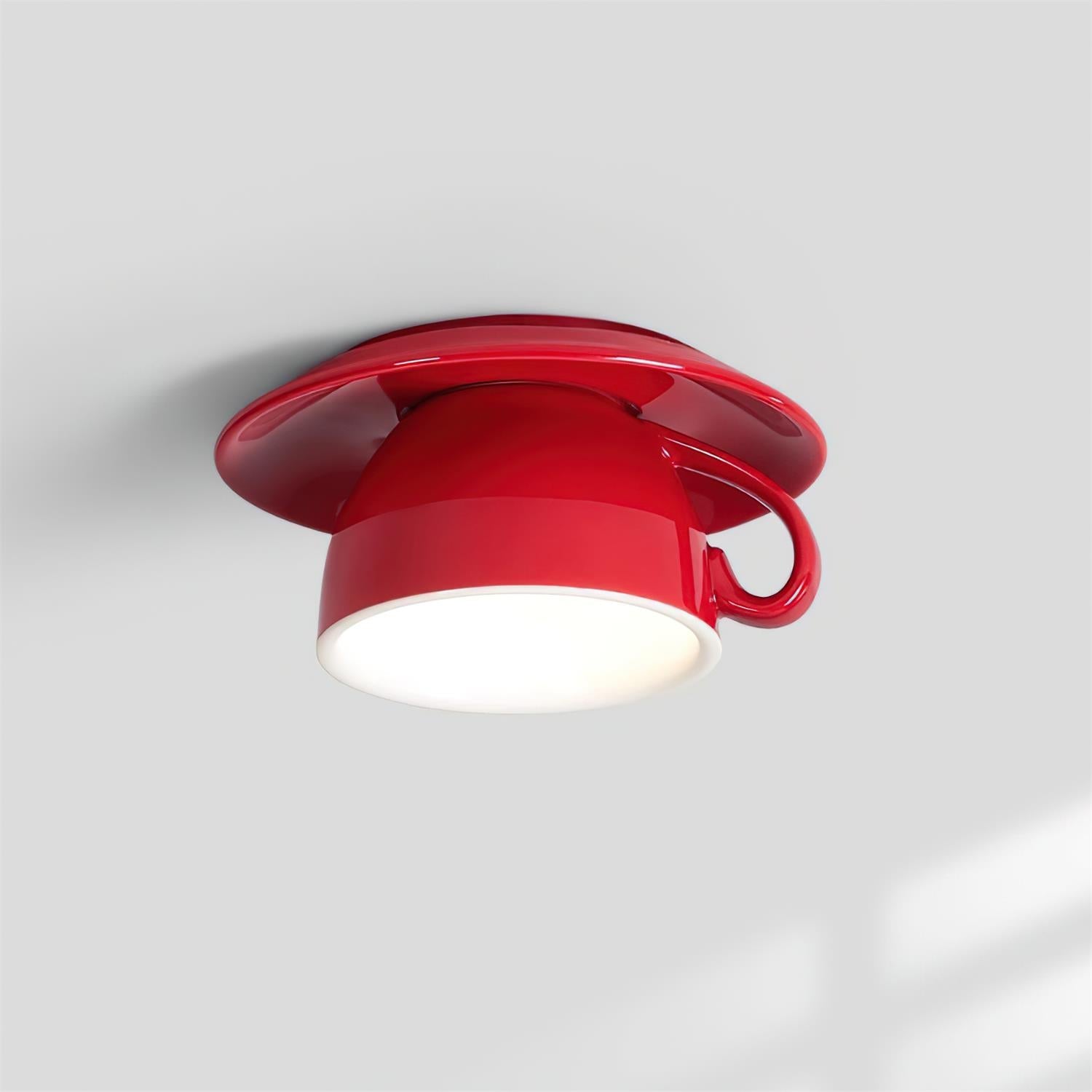 Teacup Plafonnier Céramique Rouge - Neutralighting