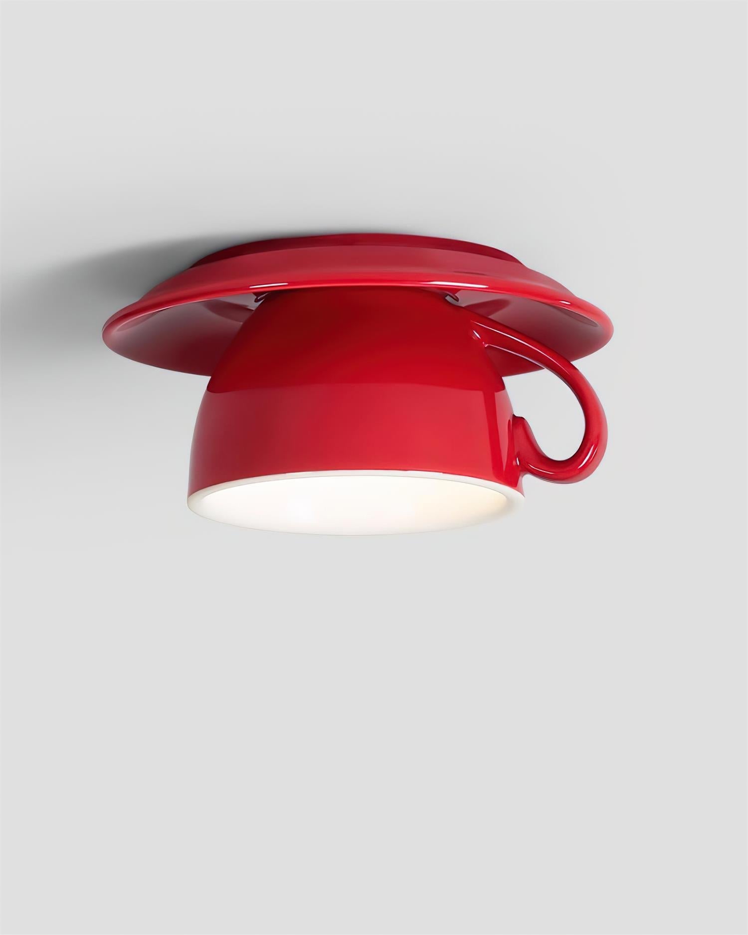Teacup Plafonnier Céramique Rouge - Neutralighting