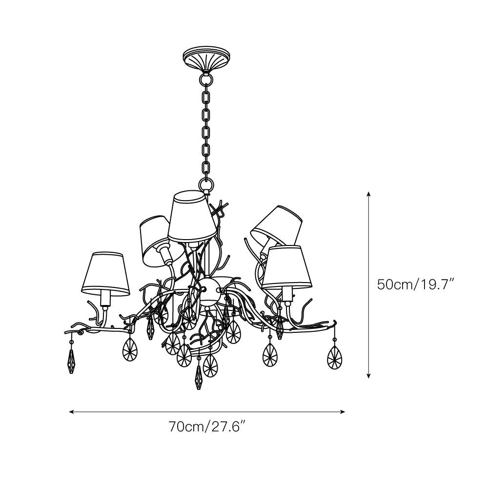 Olsolan Postmodern Luxury Fabric Crystal Chandelier - Lamp Copper
