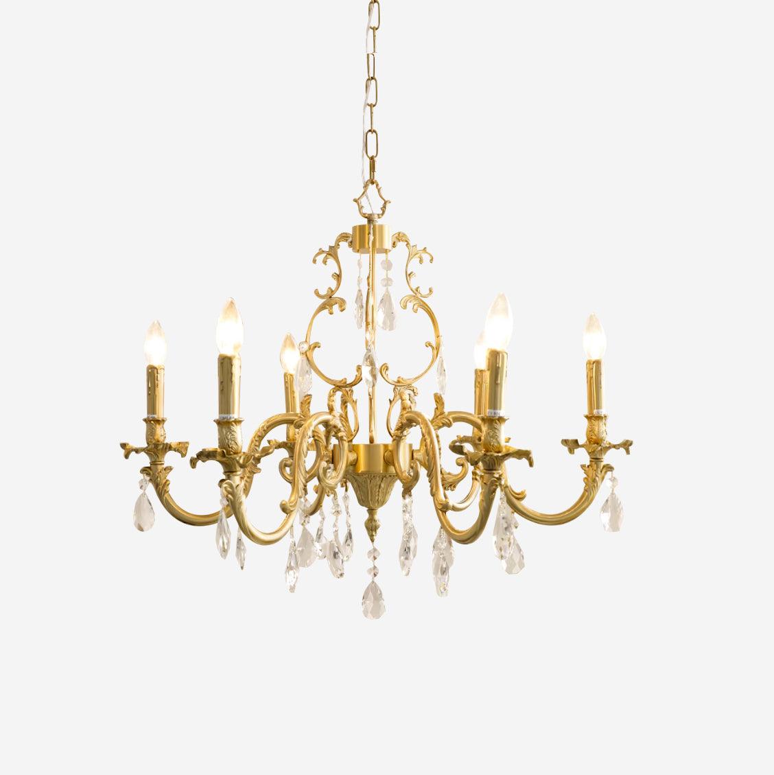 Elvion Lustre Classique en Laiton et Cristal - Neutralighting