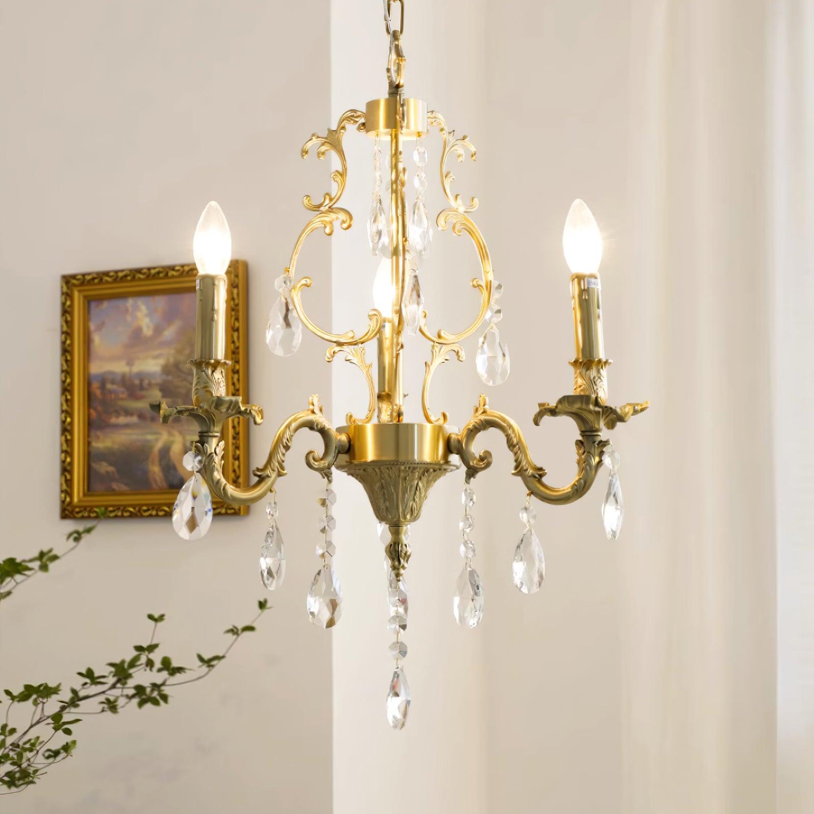 Elvion Lustre Classique en Laiton et Cristal - Neutralighting