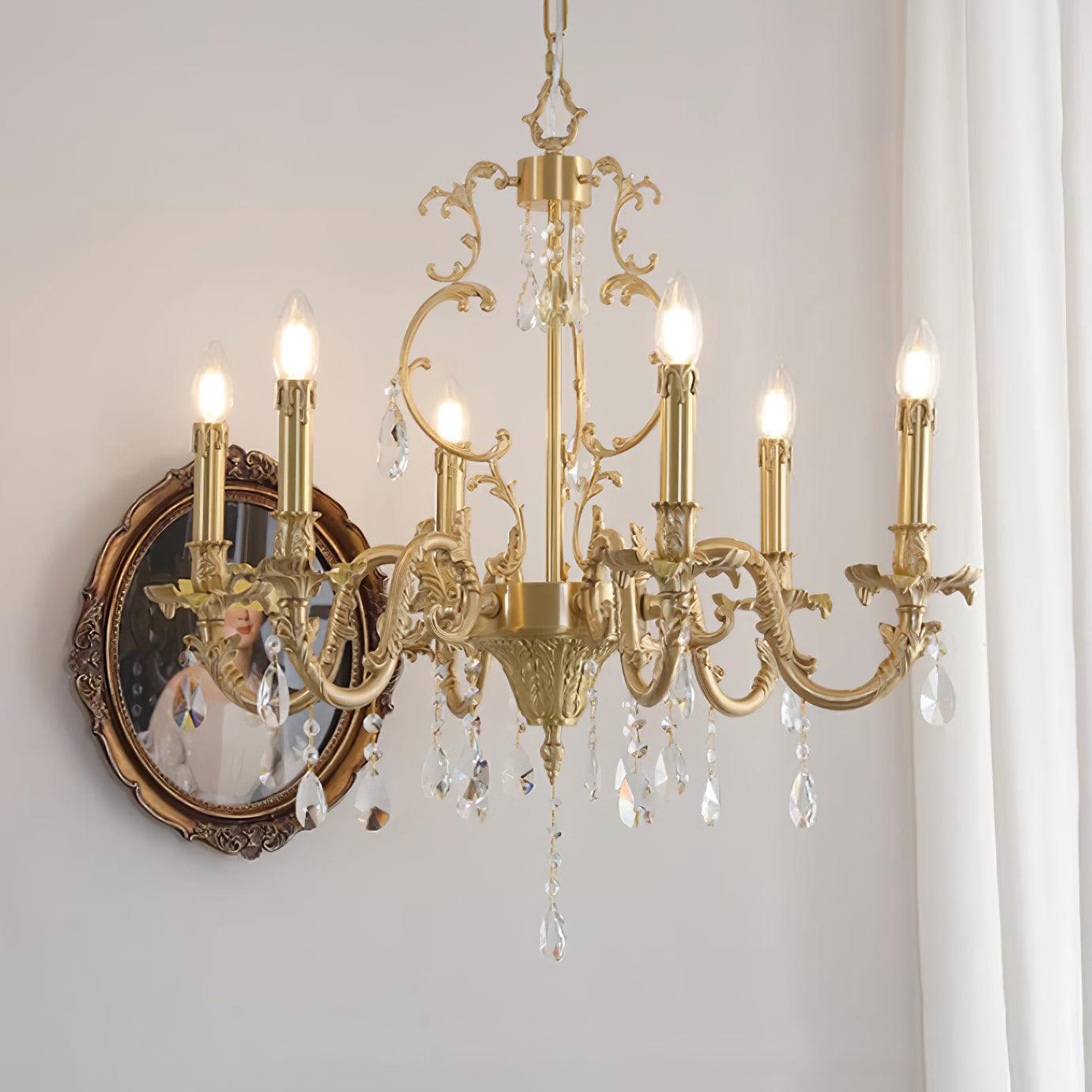 Elvion Lustre Classique en Laiton et Cristal - Neutralighting