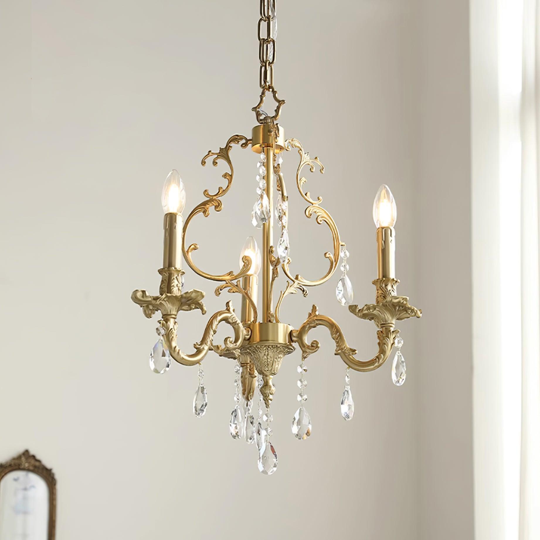 Elvion Lustre Classique en Laiton et Cristal - Neutralighting