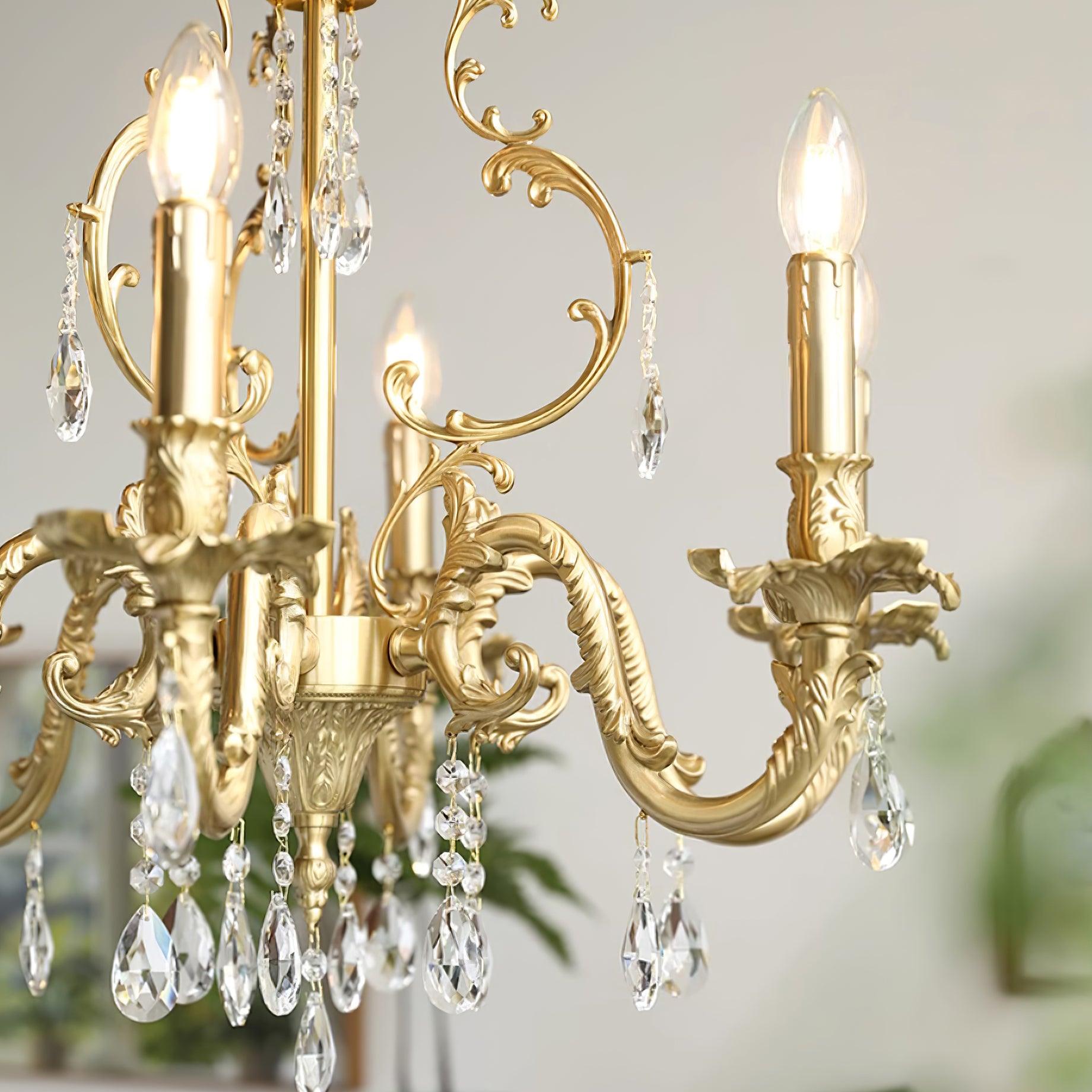 Elvion Lustre Classique en Laiton et Cristal - Neutralighting