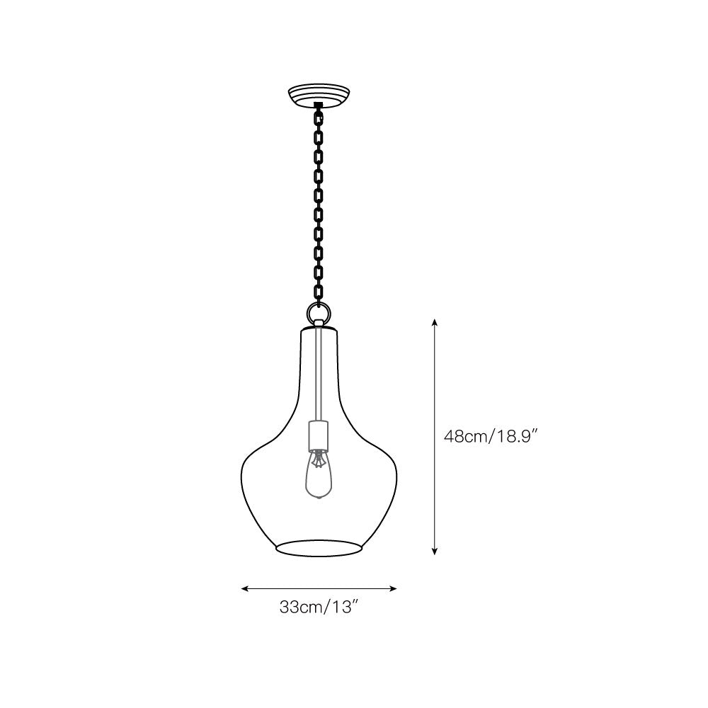 Avenila Modern Minimalist Glass Metal Pendant Lamp - Lamp Copper