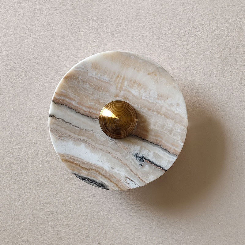 Olrine Modern Minimalist Marble Metal Wall Lamp - Lamp Copper