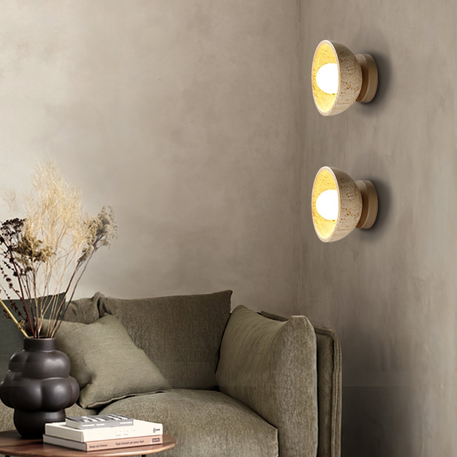 Vacaris Applique Murale Minimaliste en Travertin - Neutralighting