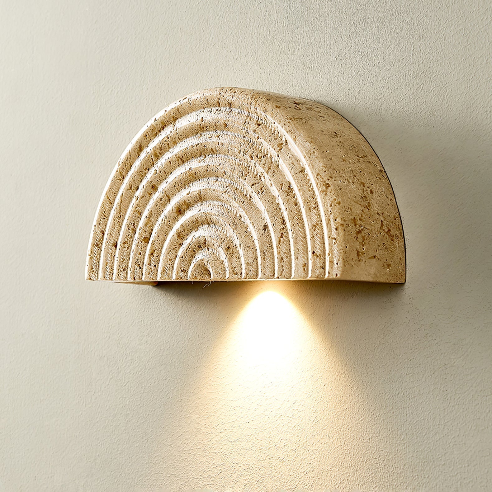 Faro Applique Murale en Travertin Demi-Lune - Neutralighting