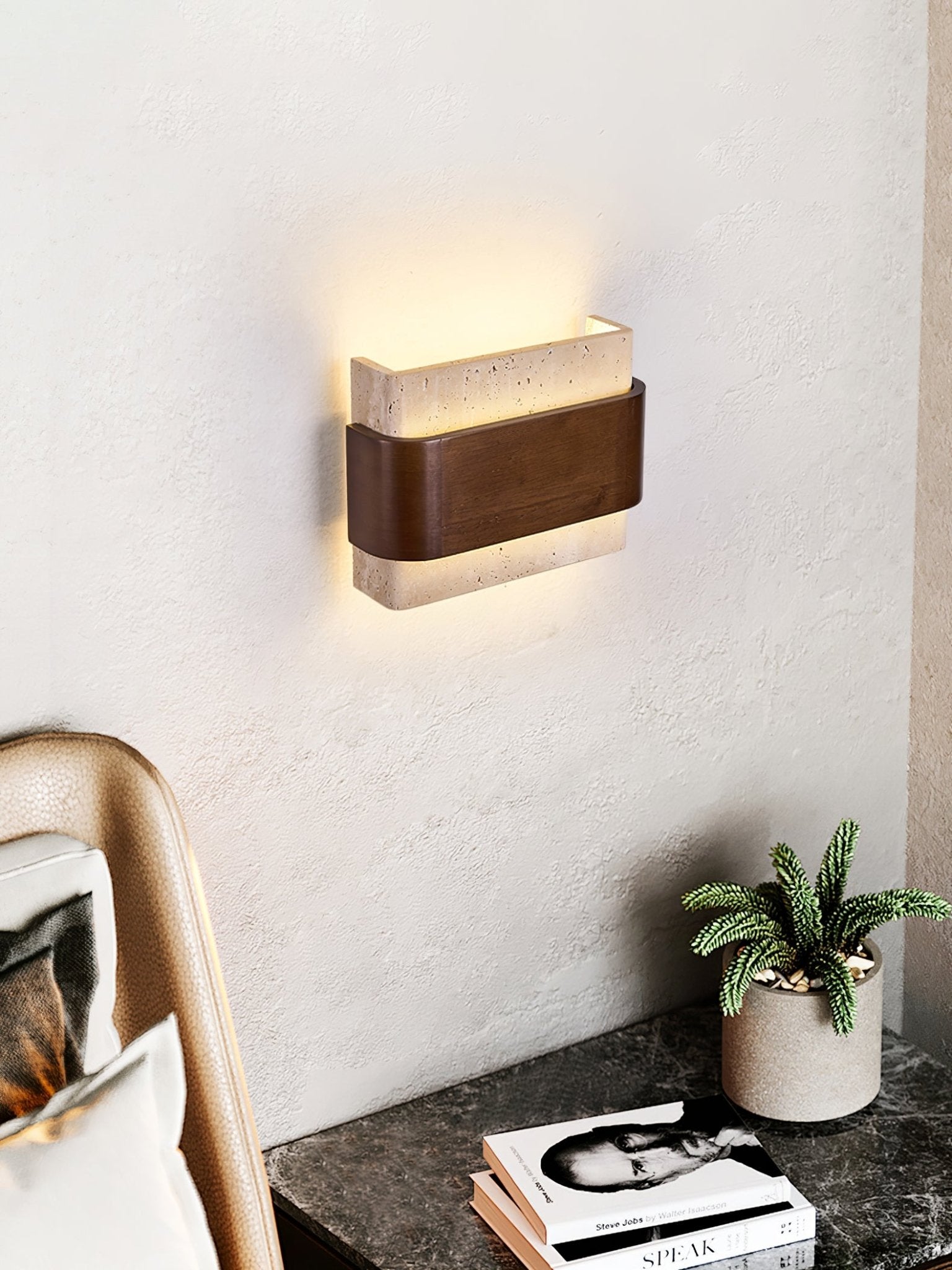 Ulnoros Applique Murale en Travertin Panneautés - Neutralighting