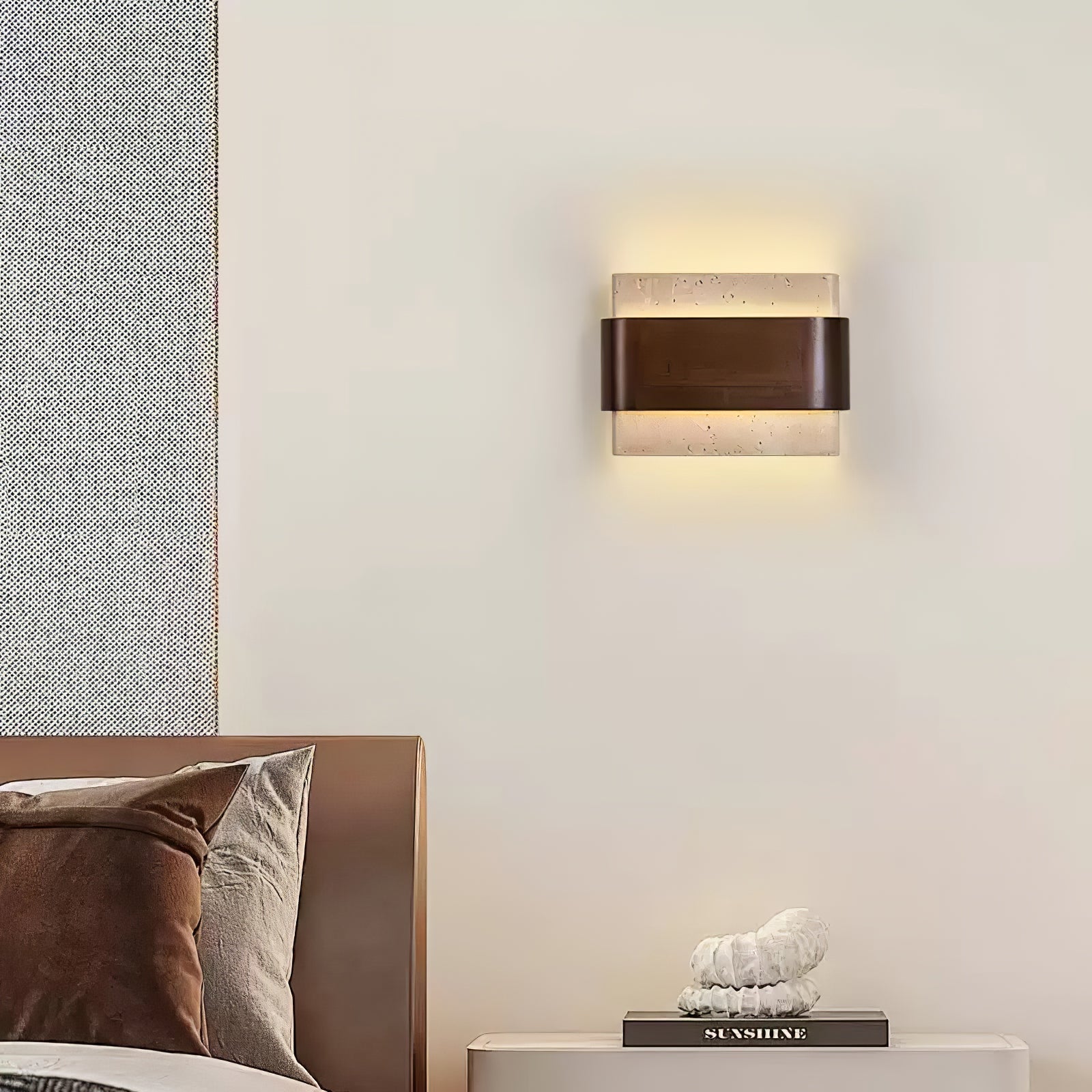 Ulnoros Applique Murale en Travertin Panneautés - Neutralighting