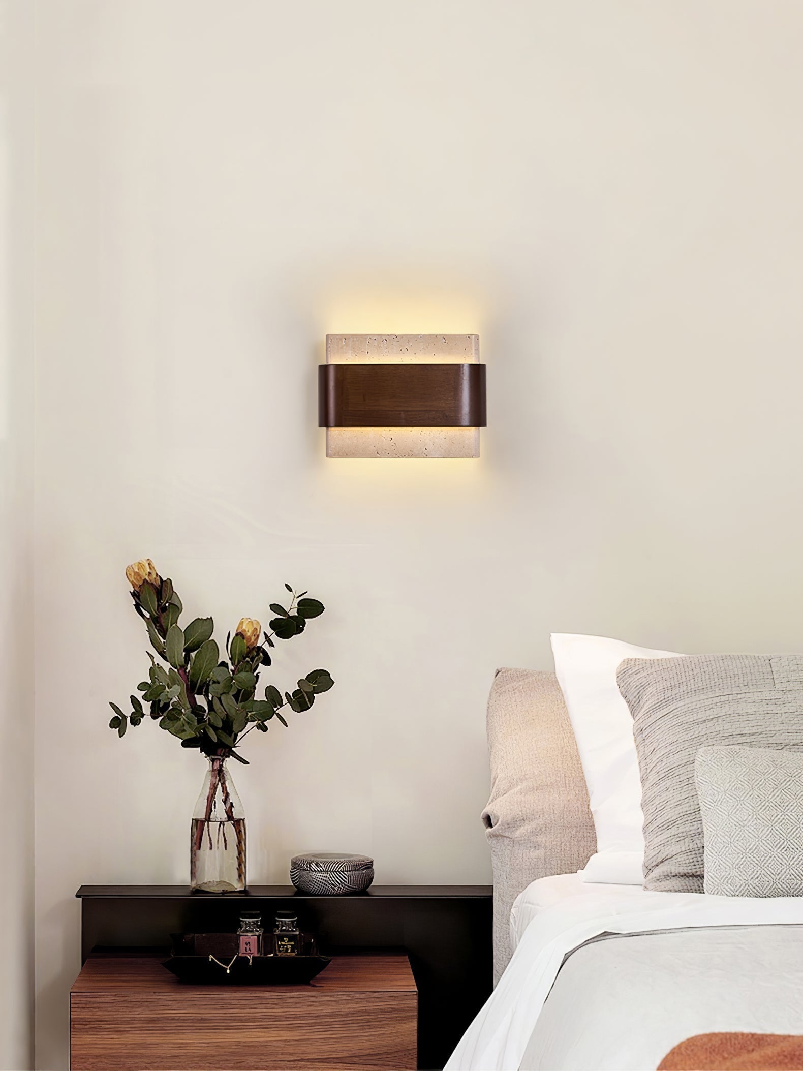 Ulnoros Applique Murale en Travertin Panneautés - Neutralighting