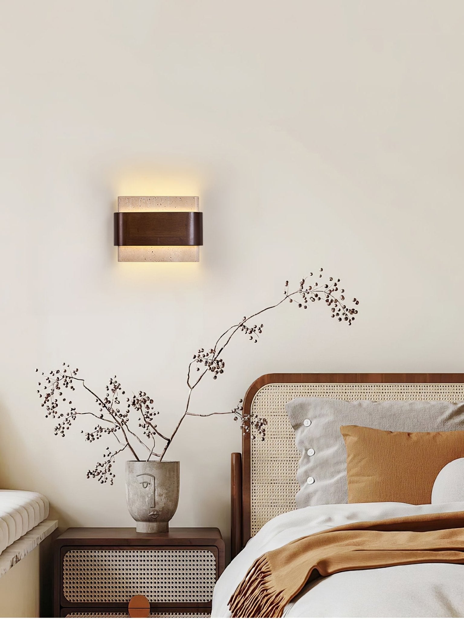 Ulnoros Applique Murale en Travertin Panneautés - Neutralighting